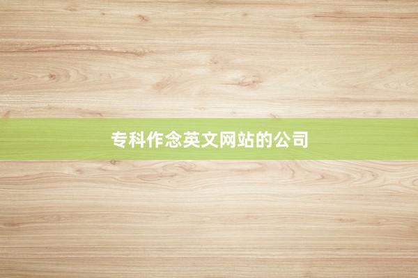 专科作念英文网站的公司