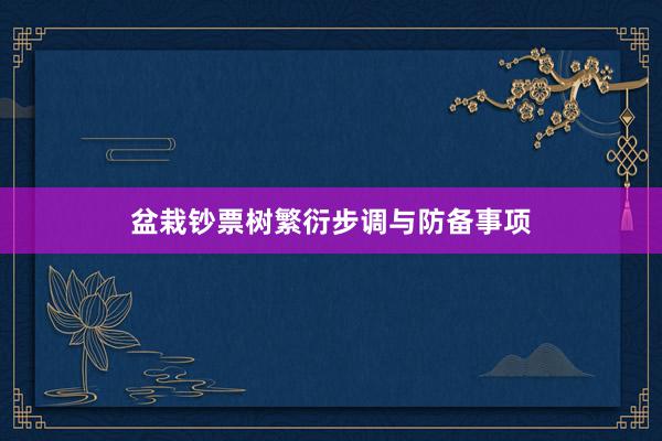 盆栽钞票树繁衍步调与防备事项